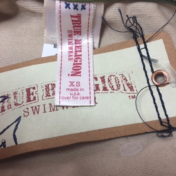 True RELIGION Bikini Bottom Super Ultra Low Rise Hipster Olive Green Metal Rings - Picture 8 of 11